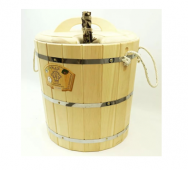 Запарник с нержавеющей вставкой с крышкой 20 литров кедр